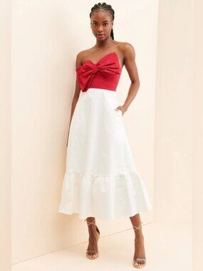 Anthropologie Hutch Bow-Tie Maxi Dress Sz 4